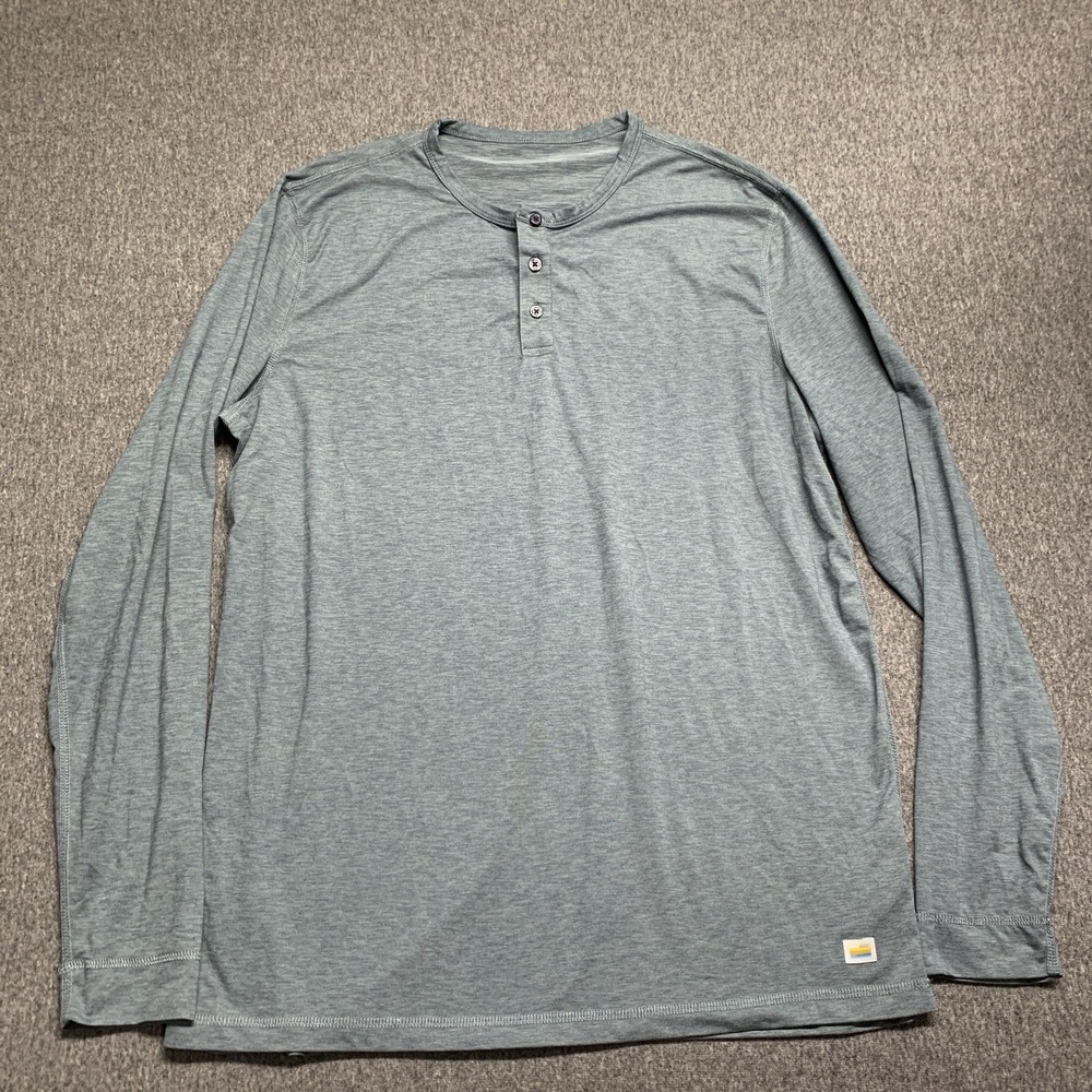 Vuori Men's Ease Performance Long Sleeve Charcoal Heather Shirt V194 - SIZE XL